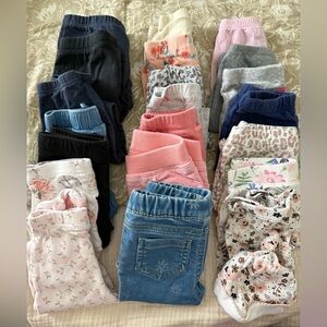 Bundle of Baby Girls Pants + Hat